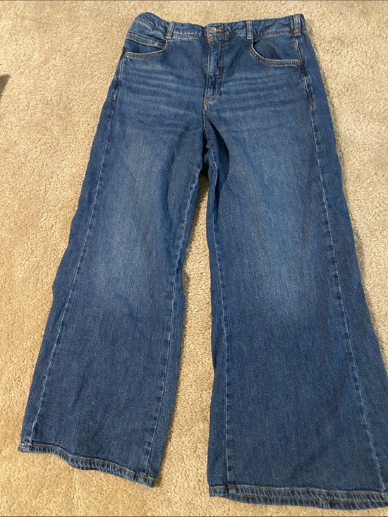 Pilcro Denim - Anthropologie Pilcro Wide-Leg Jeans in Medium Blue Wash